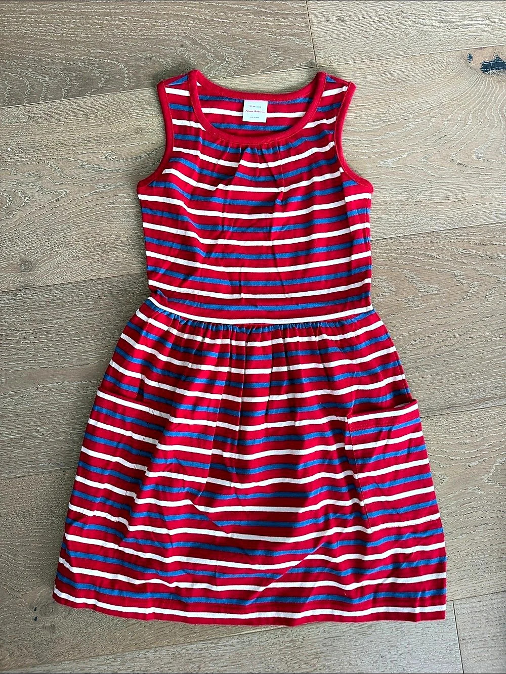 Hanna Andersson Girls Striped Dress Size 8 Like New